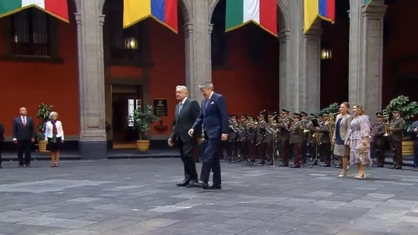 AMLO recibe a Guillermo Lasso en Palacio Nacional