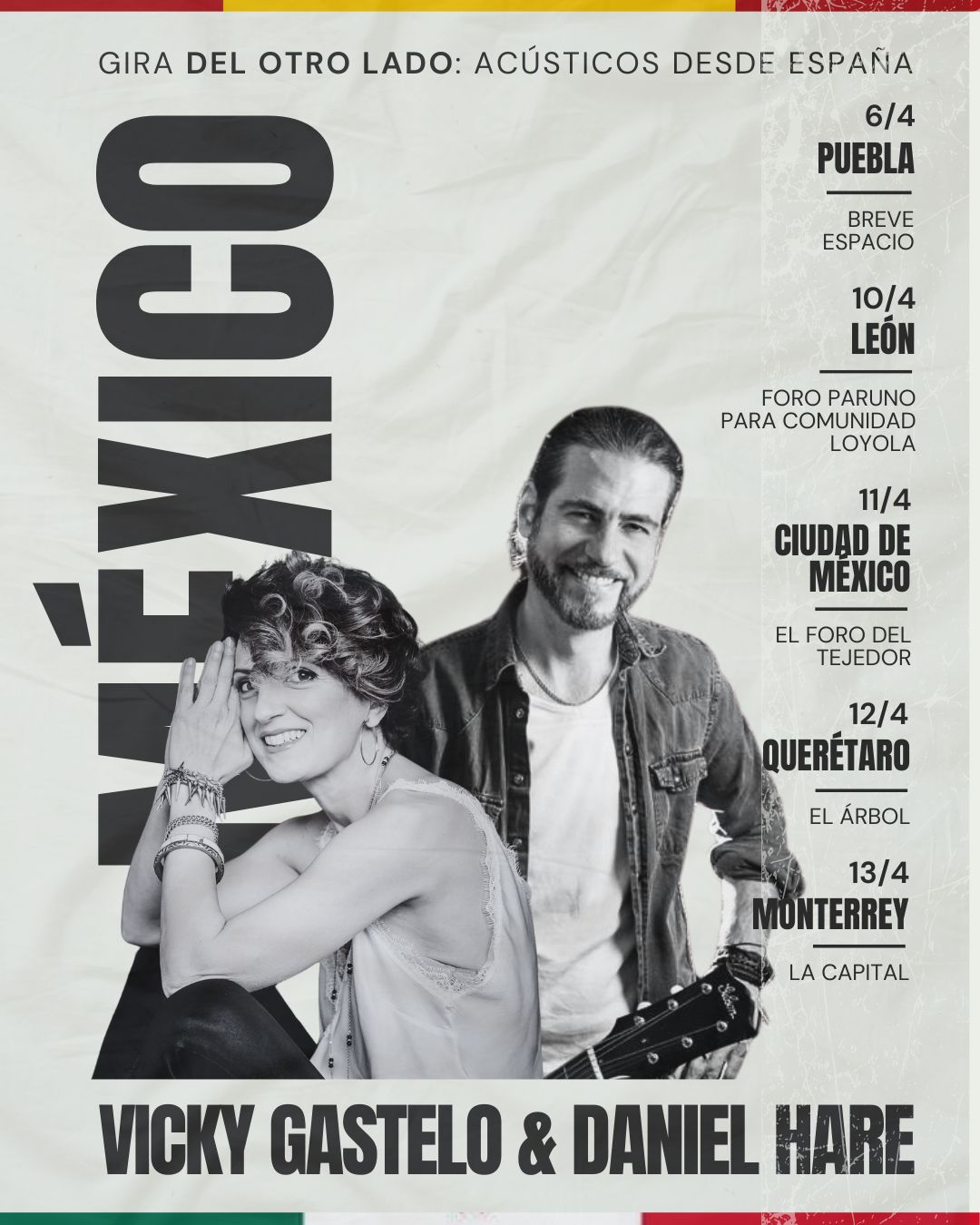 ¡No te pierdas este encuentro musical único en México con Vicky Gastelo y Daniel Hare! Disfruta de una experiencia íntima y emocionante este abril