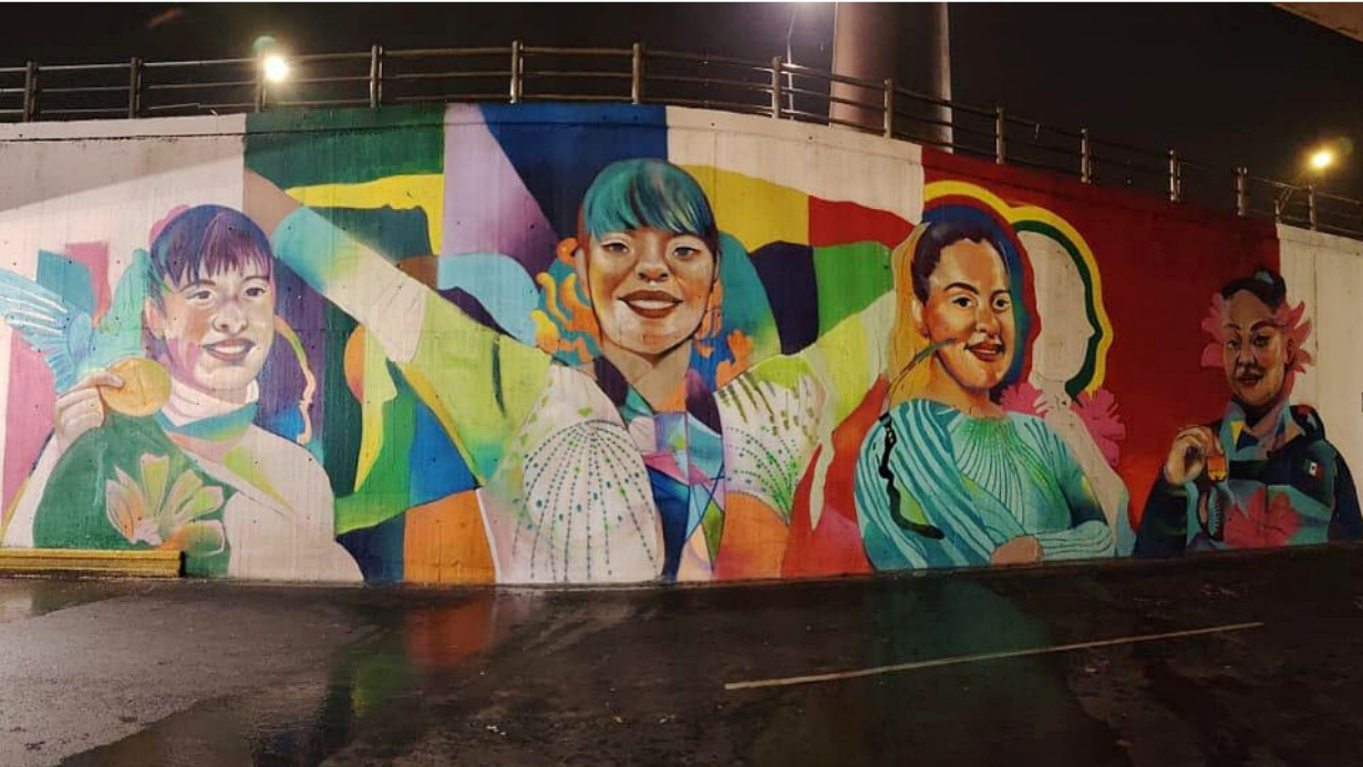 CDMX rinde homenaje a atletas olímpicos con 35 murales en periférico norte