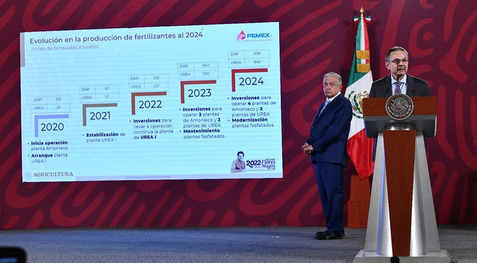 PEMEX concluirá el sexenio con importante recuperación en la producción de fertilizantes