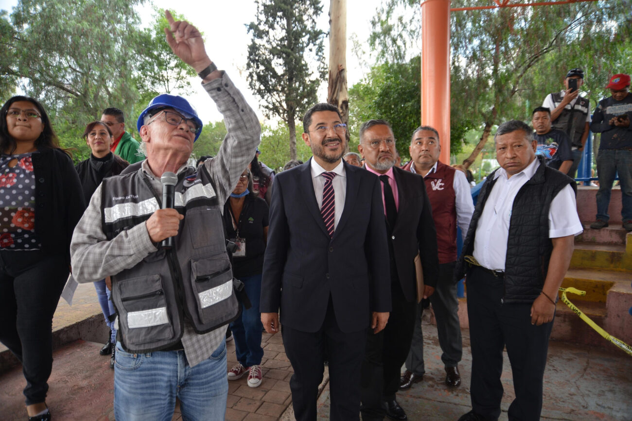 Martí Batres supervisa la rehabilitación del Parque del Niño Quemado en Venustiano Carranza