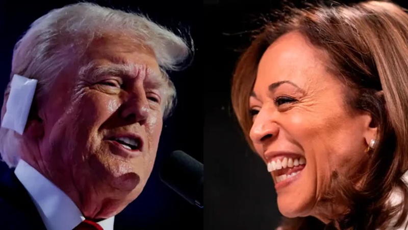 Kamala Harris mejora en encuestas, aunque sigue detrás de Trump