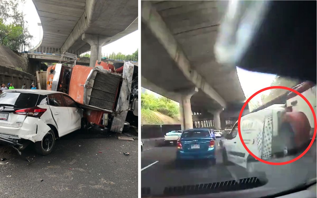 Impactante accidente en Periférico Norte: un video muestra cómo una familia se salva por centímetros